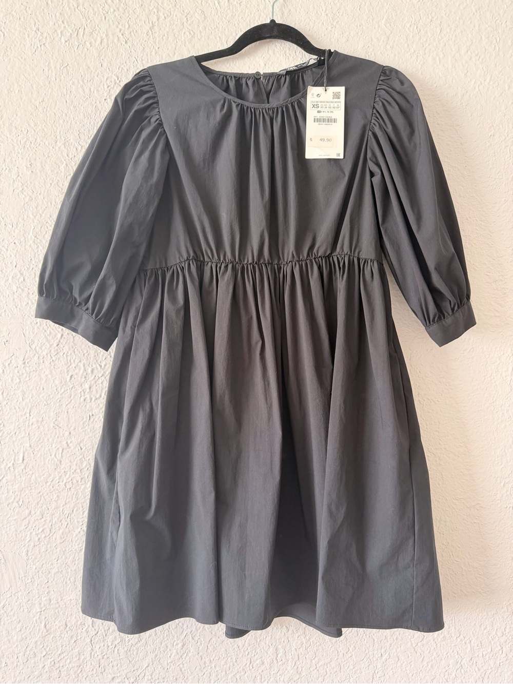 Zara Poplin Voluminous Pleated Mini Dress